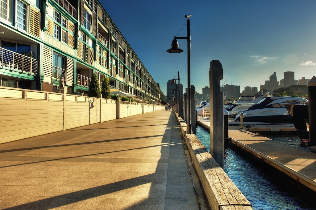 Woolloomooloo pier at sunset in HDR